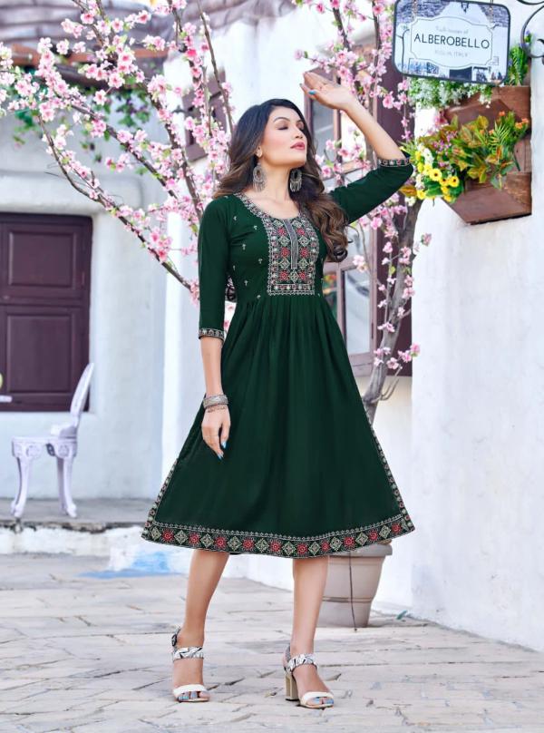 Tips And Tops Nyra Heavy Rayon Anarkali Kurti Collection